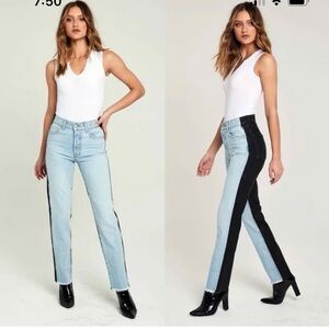NWOT REVICE High Waist Two Tone Coated Denim Ex Boyfriend Harlow Jeans SZ 25